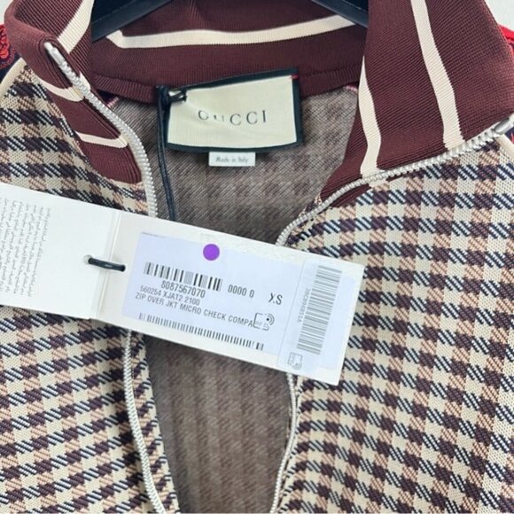 NWT GUCCI MICRO-CHECK AND PAISLEY-PRINT VELVET TRACK JACKET - Picture 9 of 15